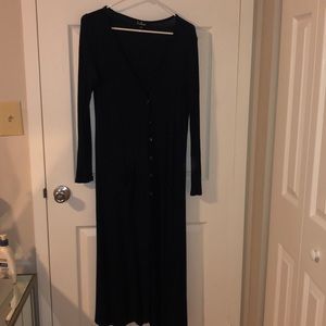 Navy long button duster